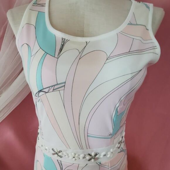 Rady Size Small Pastel Tank Dress Bodycon Rhinestone Bling Y2K Casual Party Prom - Picture 7 of 7